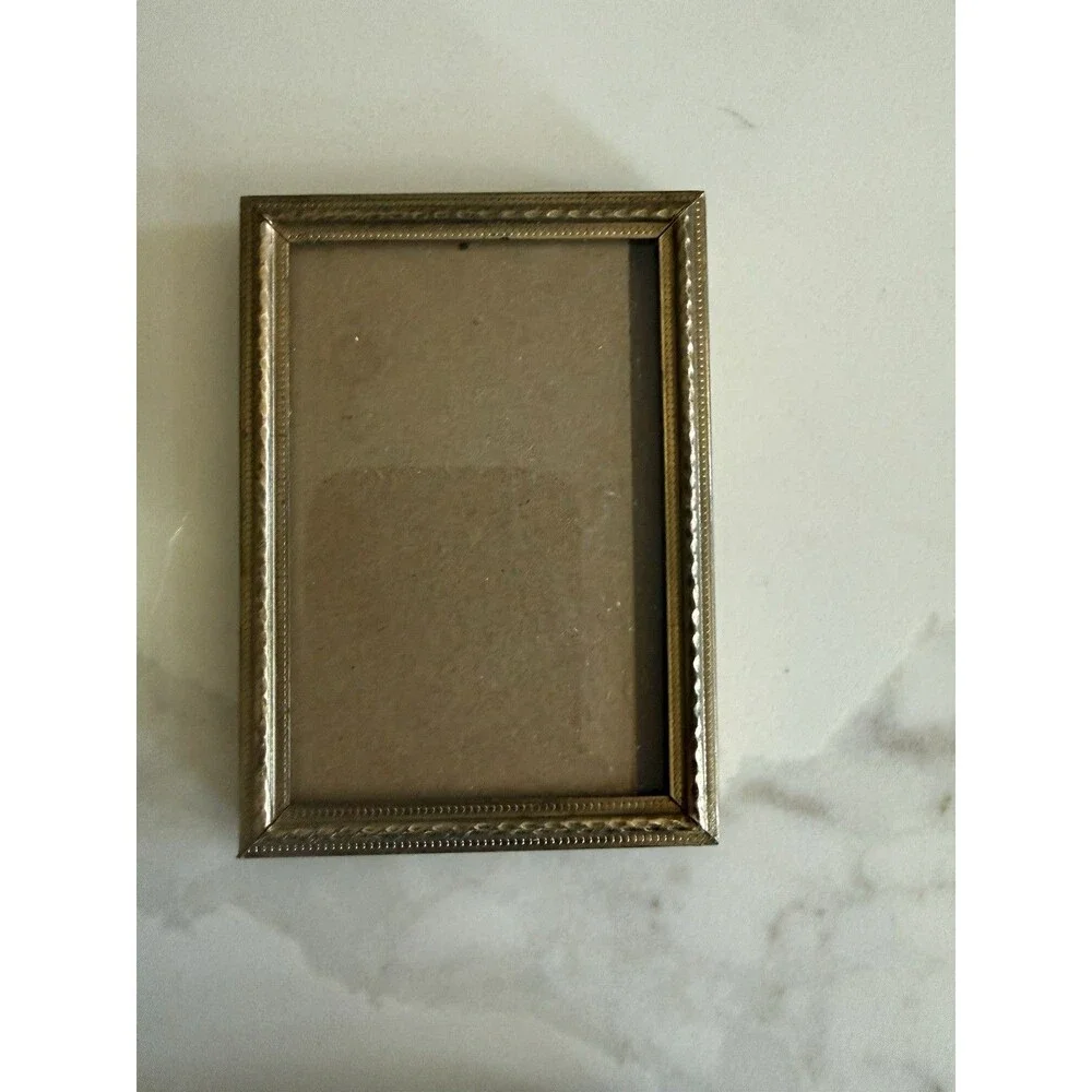 6 Vintage Miniature Brass Metal Frame Ornate